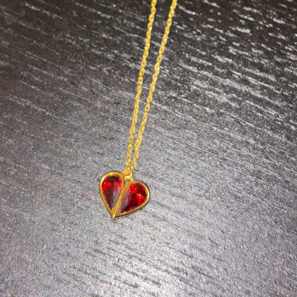 Kate Spade stone heart mini pendant necklace